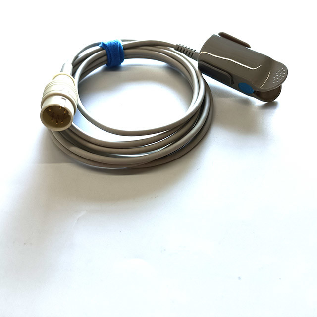 Round 6 Pin Monitor Spo2 Sensor Latex Free 4mm Cable Spo2 Finger Sensor